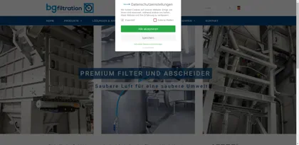 Screenshot of BG Filtration GmbH