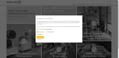 Screenshot of COLLIN Lab & Pilot Solutions GmbH