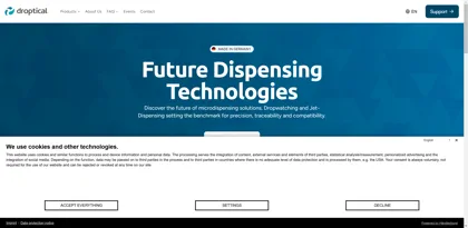 Screenshot of droptical GmbH