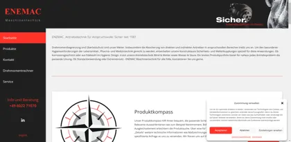 Screenshot of ENEMAC GmbH