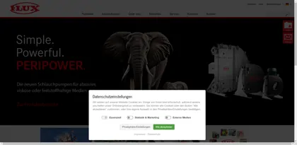 Screenshot of Flux-Geräte GmbH