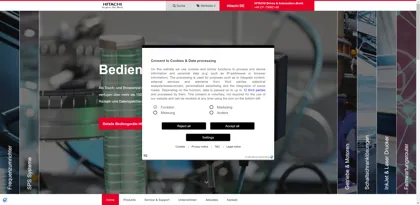 Screenshot of Hitachi Drives & Automation GmbH