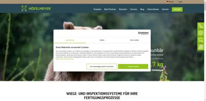 Screenshot of Höfelmeyer Waagen GmbH