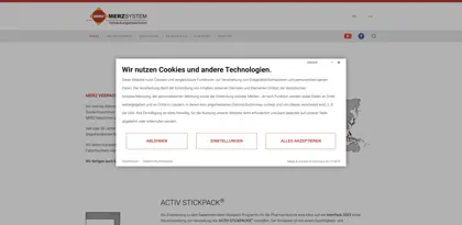 Screenshot of Merz Verpackungs- Maschinen GmbH