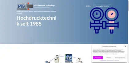 Screenshot of PTG Pressure Technology Ges.mbH