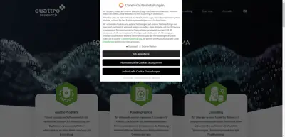 Screenshot of quattro research GmbH