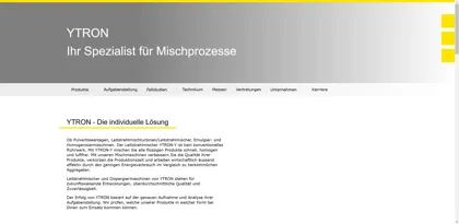 Screenshot of YTRON Process Technology GmbH & Co. KG